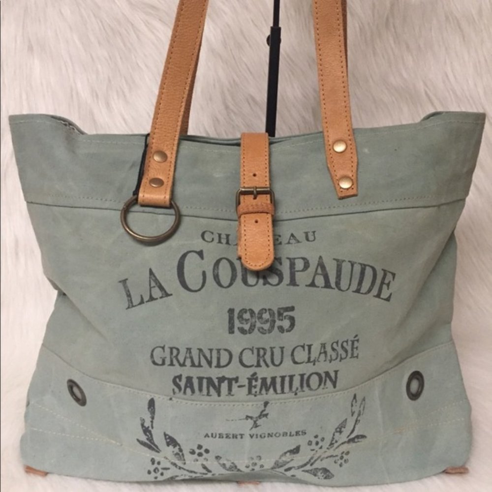 Myra Bag La Couspaude Canvas Tote Handbag Leather